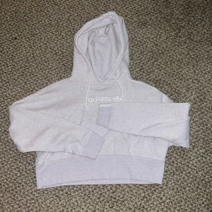 Light purple adidas cropped hooded sweatshirt